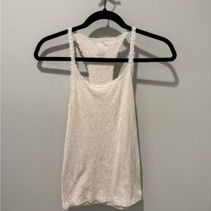 Aerie Real Soft Cream Lace Racerback Tank Top